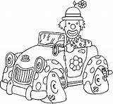 Clown Coloring Car Pages Clowns Old sketch template