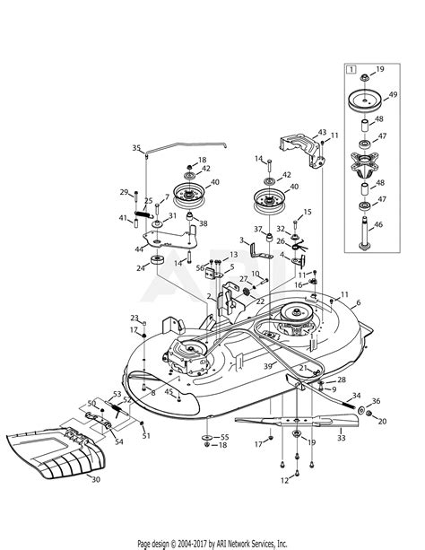 troy bilt wmks pony  parts diagram  mower deck