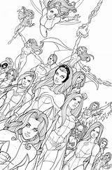 Line Women Coloring Pages Marvel Color Female Choose Board Adult sketch template
