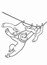 George Curious Coloring Pages Clothesline Kids sketch template