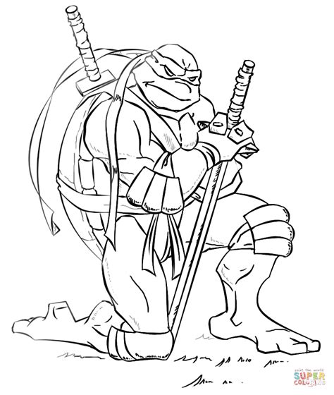 leonardo  ninja turtles coloring page  printable coloring pages