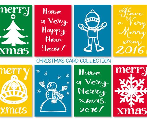 cute christmas mini card collection vector art graphics freevectorcom