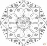 Coloring Mandala Abstract Pages Flower Drawing sketch template