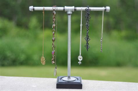 fabulously easy industrial necklace holder recipe holder picture hanger  plumbing pipe