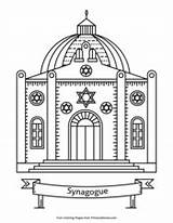 Hanukkah Synagogue sketch template