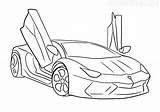 Lamborghini Aventador sketch template