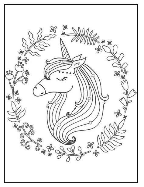 unicorn coloring pages etsy