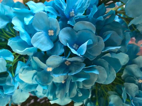 artificial flower turquoise hydrangea bunch 7 head silk viva la rosa