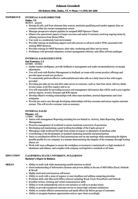 resume template  internal position