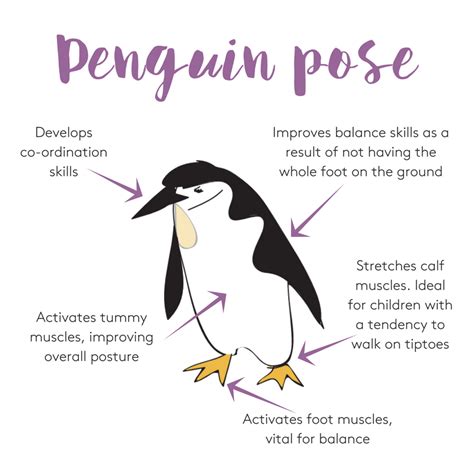 penguin pose children inspired  yoga pose   week