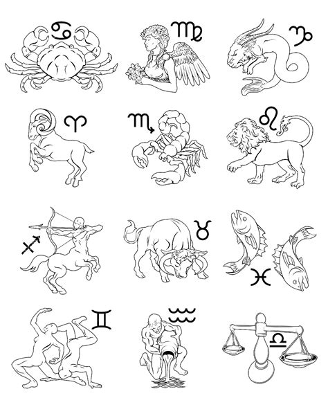 zodiac signs astrology horoscope myths legends adult coloring pages