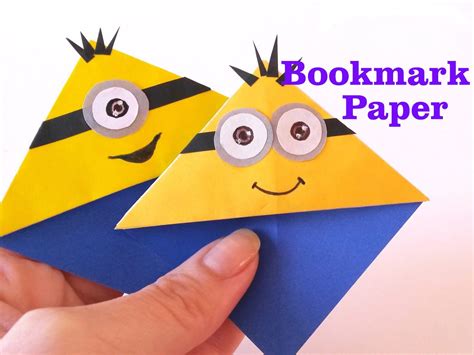 diy     paper minions bookmark bookmark craft bookmark ideas creative book mark diy