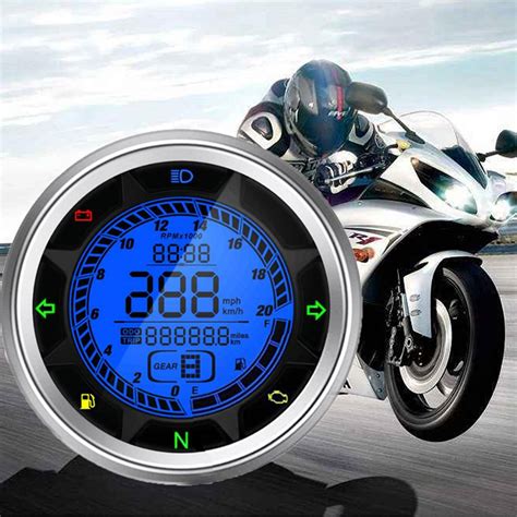 universal multi function  rpm motorcycle digital speedometer odometer tachometer trip meter