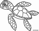 Turtle Coloring Sea Cute Cartoon Pages Drawing Loggerhead Hatchling Turtles Adults Clipartmag Adult Vector sketch template