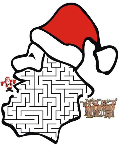 santa christmas maze  printable christmas maze