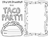 Coloring Tacos Dragons Sheet Invitation Party Pages Template Templates sketch template