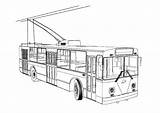 Trolleybus sketch template