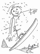 Snowboard Connect Zahlen Malen Cijfertekening Malvorlagen Snowboarding Snowboarden Kolorowanki Hiver Fazendo Kleurplaat Relier Disegna Seguendo Numeri Slalom Olympiques Class Nukleuren sketch template