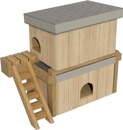 amazoncom dog house plans diy medium size wooden  story pet kennel home shelter outdoor