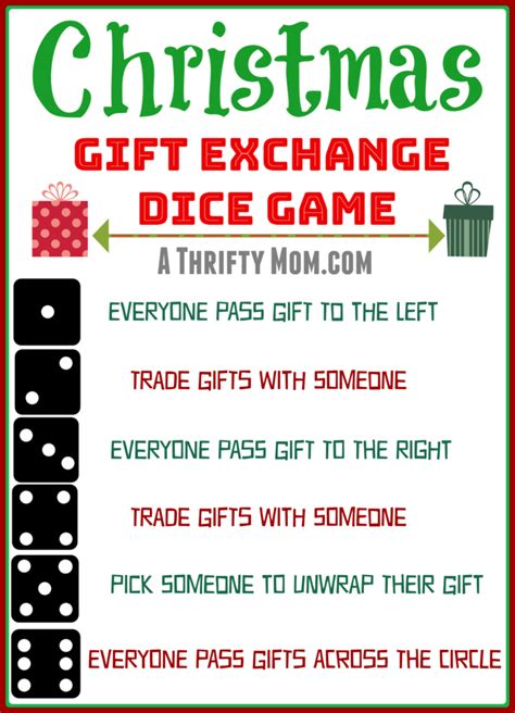 christmas gift exchange dice game  thrifty mom