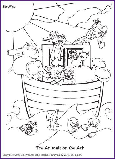 coloring  animals   ark kids korner biblewise bible