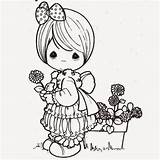 Girl Kids Drawing Coloring Beautiful Cute Cartoon Colour Precious Moments Wallpaper Pages Flower Getdrawings Colours Little Cartoons sketch template