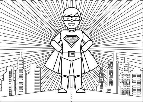 superhero dad coloring page wecoloringpagecom