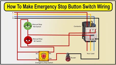 emergency stop button switch wiring diagram emergency stop button youtube