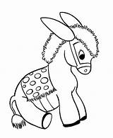 Pinata Coloring Pages Printable Getcolorings Donkey Color sketch template