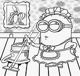Kids Coloring Pages Year Olds Drawing Printable Minion Minions Color Cleaning Clean Chores Doing Girls Sheets Book Clip Preschool Fancy sketch template