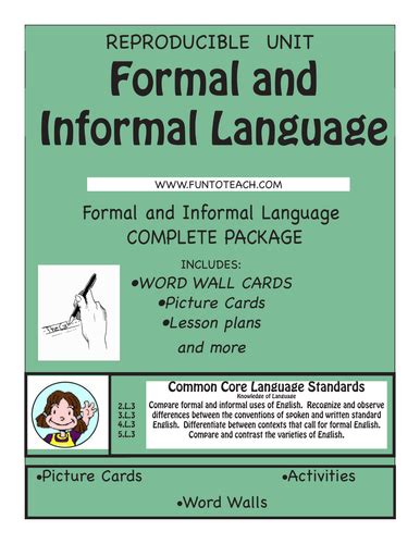formal  informal language teaching resources