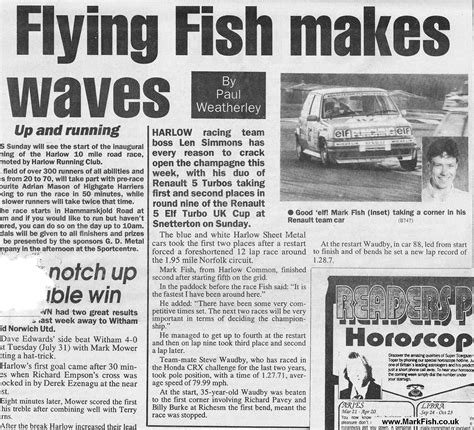 fish pun headlines mark fish motorsport