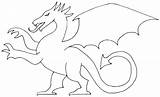Dragon Traceable Heraldic Heraldicart sketch template