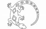 Lizard Coloring Salamander Pages Kids Outline Gila Colouring Drawing Monster Printable Iguana Aboriginal Lizards Animals Realistic Dot Painting Color Reptile sketch template