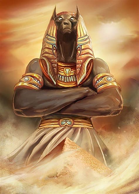 anubis and the pyramids ancient egypt egyptian art hand etsy