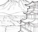 Fuji Mount Coloring Japan Designlooter 87kb 630px sketch template