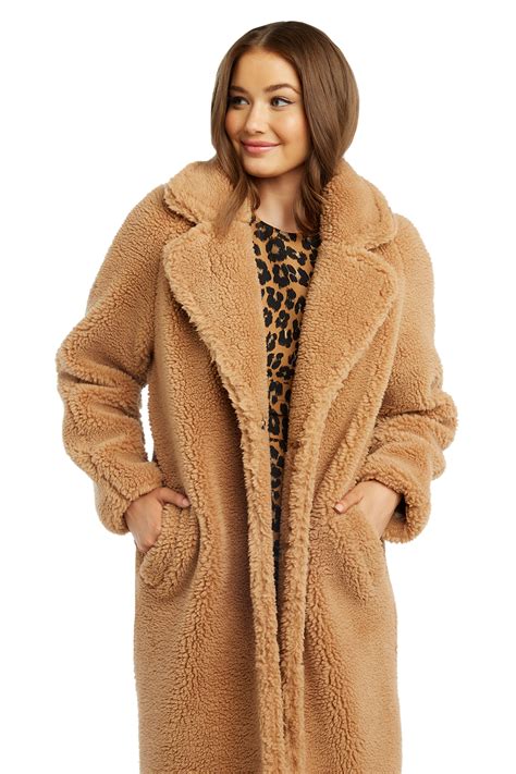 teddy long coat ladies clothing jackets coats bardot