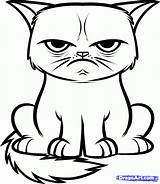 Cat Grumpy Drawing Coloring Pages Visit Draw Sheet Silly Doodle sketch template