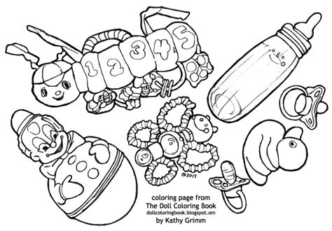babys toys coloring page  doll coloring book