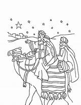 Coloring Three Pages Kings Journey Wise Men Magi Bethlehem Getcolorings Printable Color sketch template