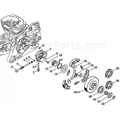 stihl ms  chainsaw ms cb parts diagram oil pump