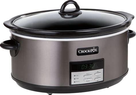 customer reviews crock pot  quart slow cooker black stainless