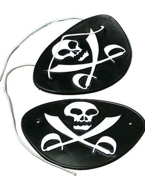 Skull And Crossed Sword Pirate Eye Patches Black And White 1 Pack