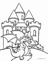 Dragon Coloring Pages Princess Getcolorings Castle sketch template