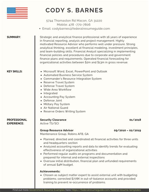 military resume templates word