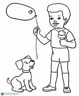 Coloring Pages Dog Dogs Print Puppy Balloons sketch template