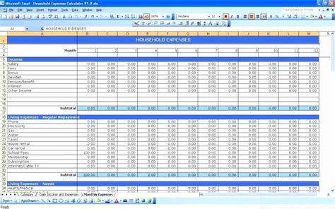 excel income  expense ledger