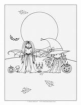 Coloring Molly Harrison Pages Books Fantasy Halloween Witches Colouring Template Fairy Witch Little sketch template