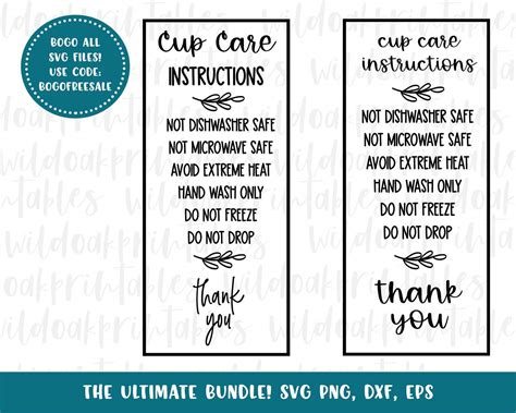 printable tumbler care instructions