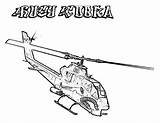 Apache Helicopter Tocolor sketch template